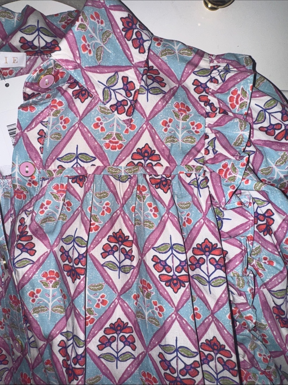 Patterned shirt- Pink & Blue NWT - Picture 2 of 7